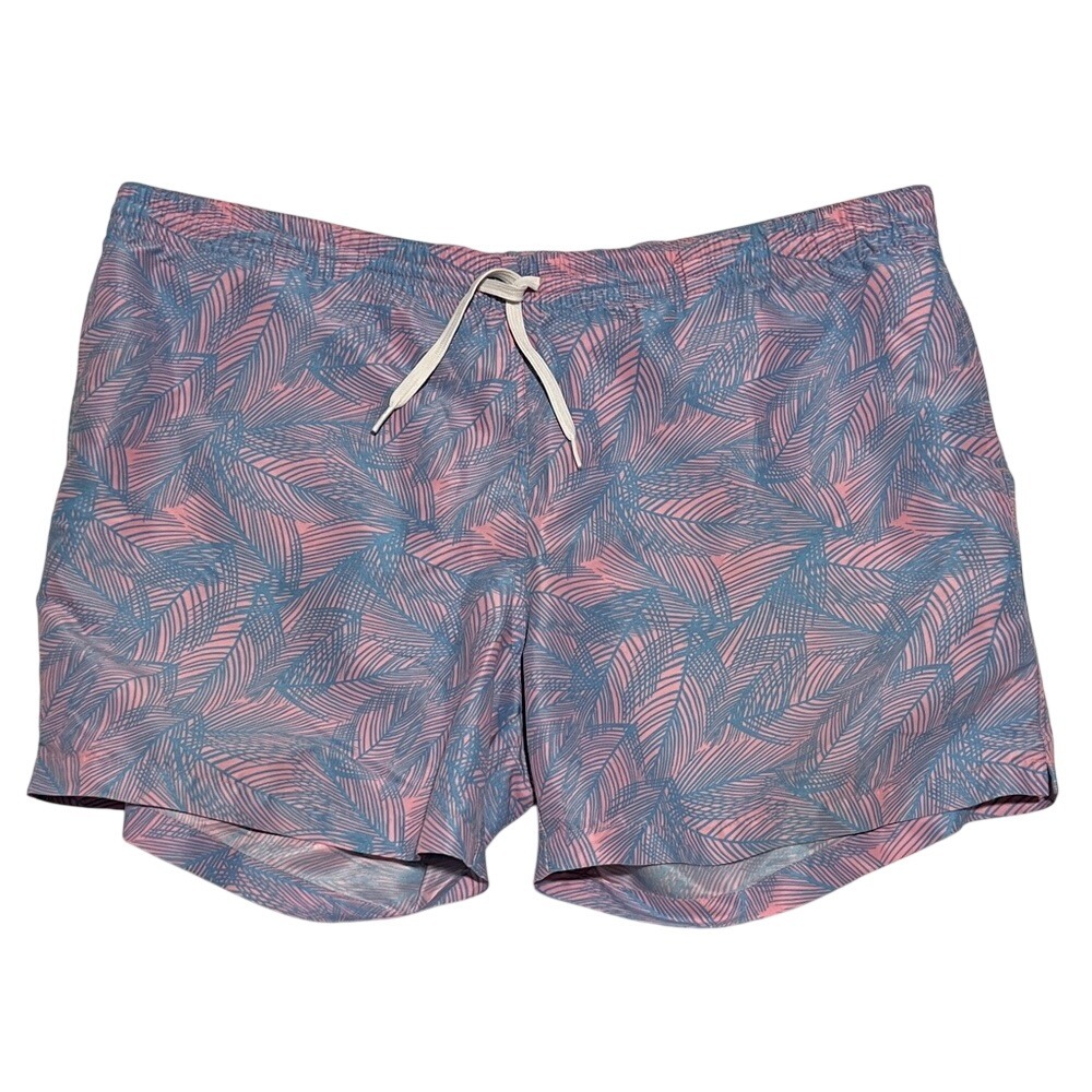 Chubbies Pink and Blue palm fronds 6" inseam swim shorts size‎ XXL